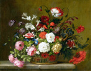 Still Life with Peonies in a Basket