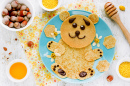 Bear Pancakes with Honey and Nuts